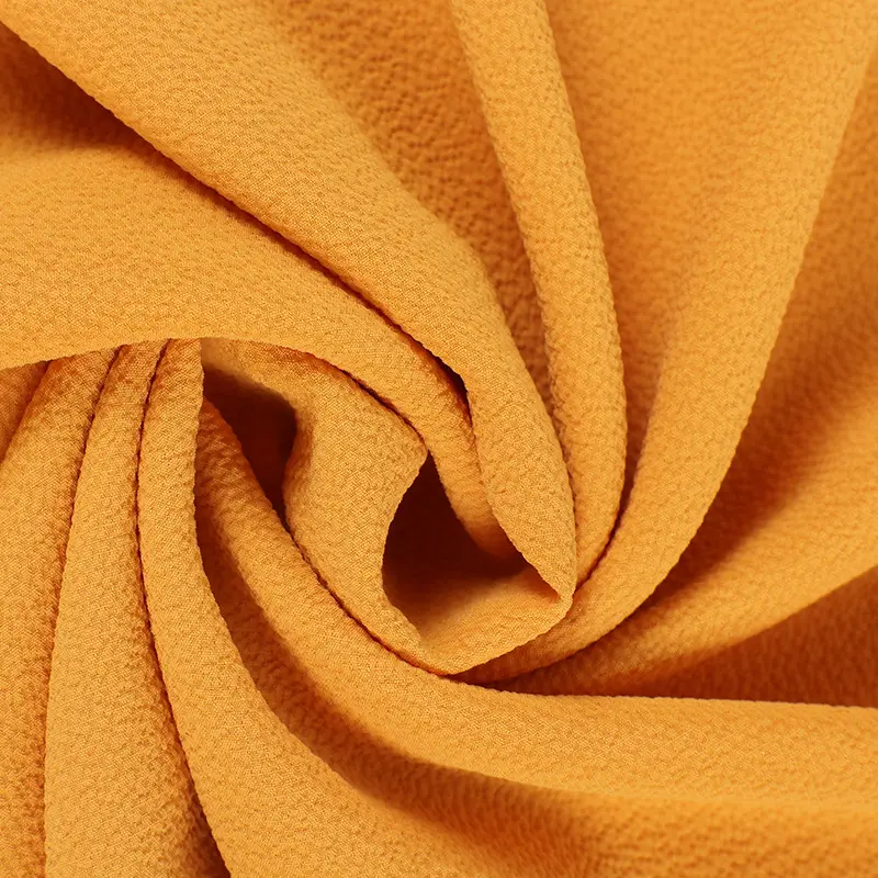 Wholesales yarn dyed fabric 97 polyester 3 spandex seersucker Strong Drape Dress chiffon fabric