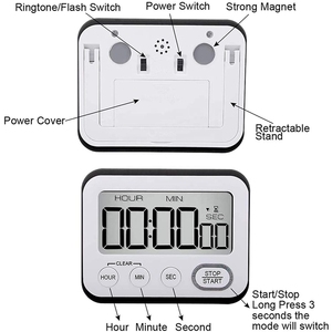 Timer da cucina digitale sveglia magnetica ad alto volume, ampio schermo LCD silenzioso/luminoso multifunzione - Product Image 2