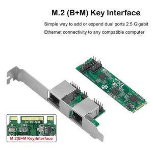 M.<strong>2</strong> Dual Port Lan Card Wired <strong>2</strong>.5 Gigabit Ngff B Key m Key Ethernet Desktop <strong>Computer</strong> Card for PXE - Product Image 2