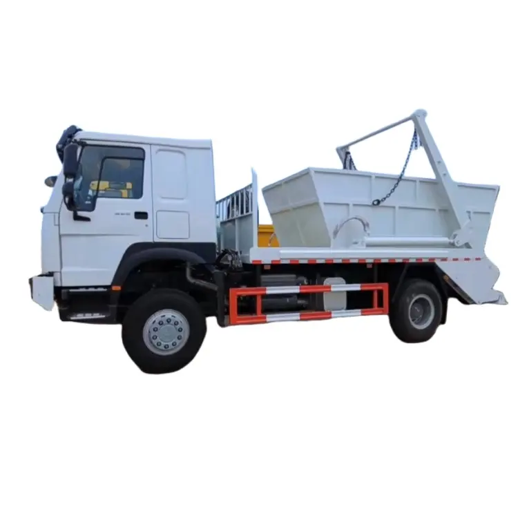 Nouveau camion à ordures à bras oscillant HOWO 4x4 10 cbm sauter balançoire chargeur bras hydraulique bin camion