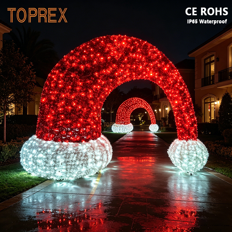 Red Christmas hat arch