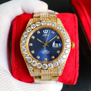 Iced Out Watch Herren Hip Hop Luxus Saphirglas Full VVS D Moissan ite Diamond Automatische mechanische Uhren Pass Diamond Tester