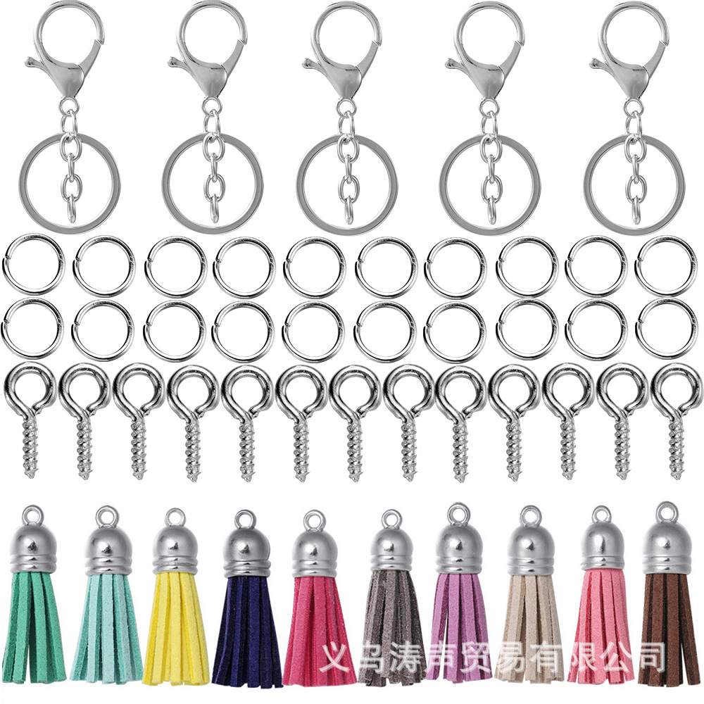 Ensemble porte-clés à pampilles en chaîne blanche