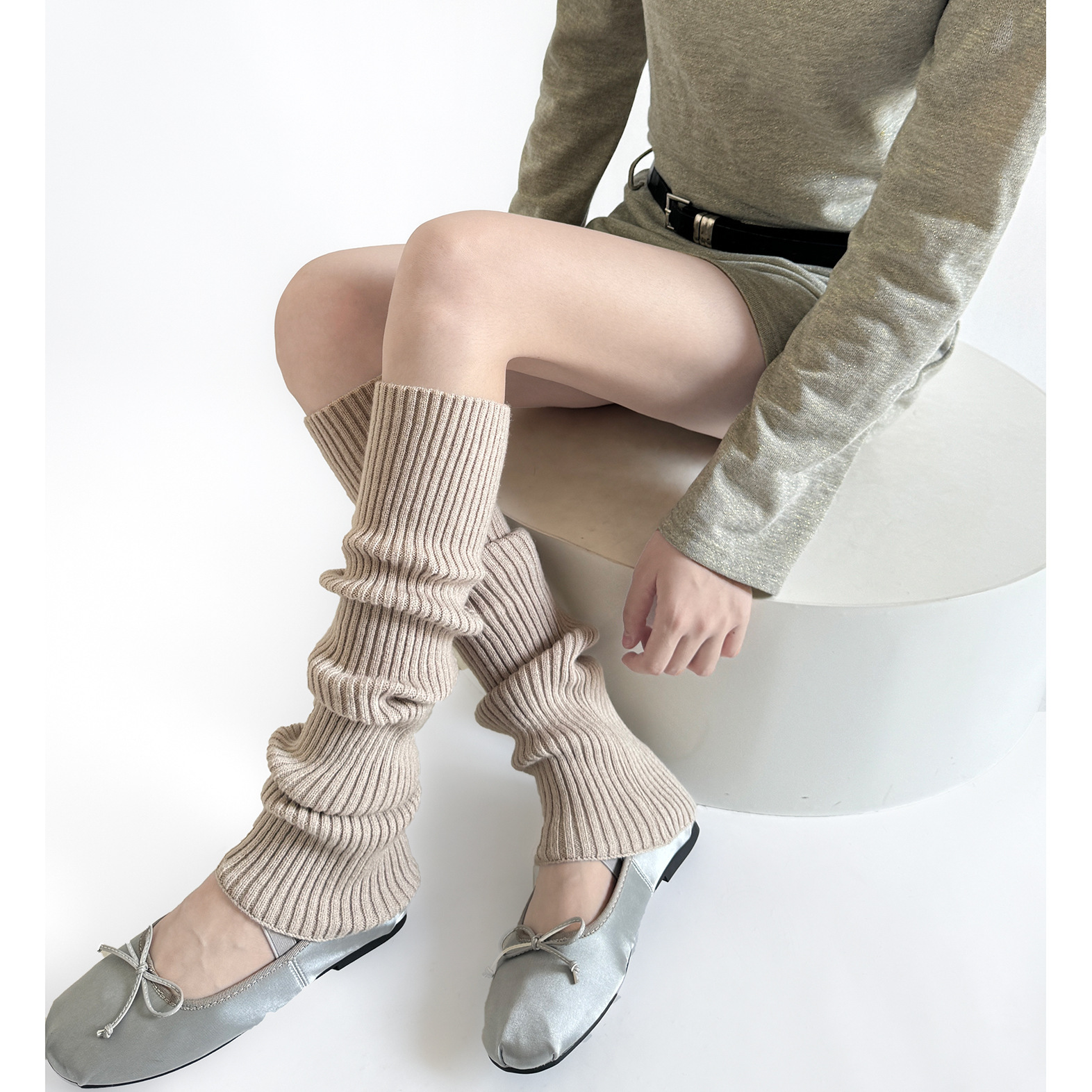Calzini dritti color cammello