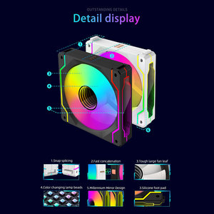 Lovingcool 12cmRGBLEDコンピュータケースファンワイヤレススプライシング空冷ゲーミングケーシングファン、PCCPUクーラー用LEDライト付き - Product Image 5