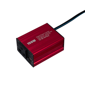 便携式150瓦汽车逆变器紧凑型旅行电源适配器，带DC 12V 110V交流USB和C型汽车充电器 - Product Image 2