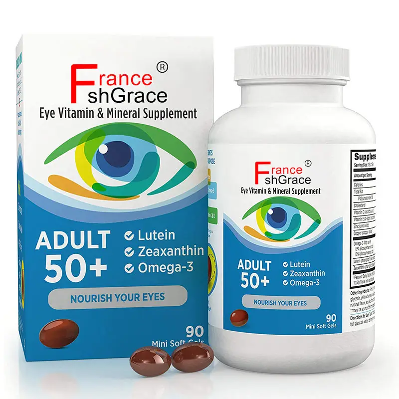 Suplemento mineral com vitamina de olho, contém vitaminas de zinco, luteina omega 3, zeaxantina 90 softgels