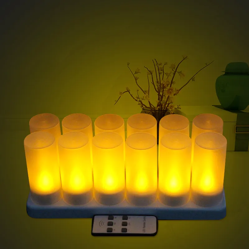 2022 nouvelle lumière de bougie menée rechargeable à télécommande sans flamme