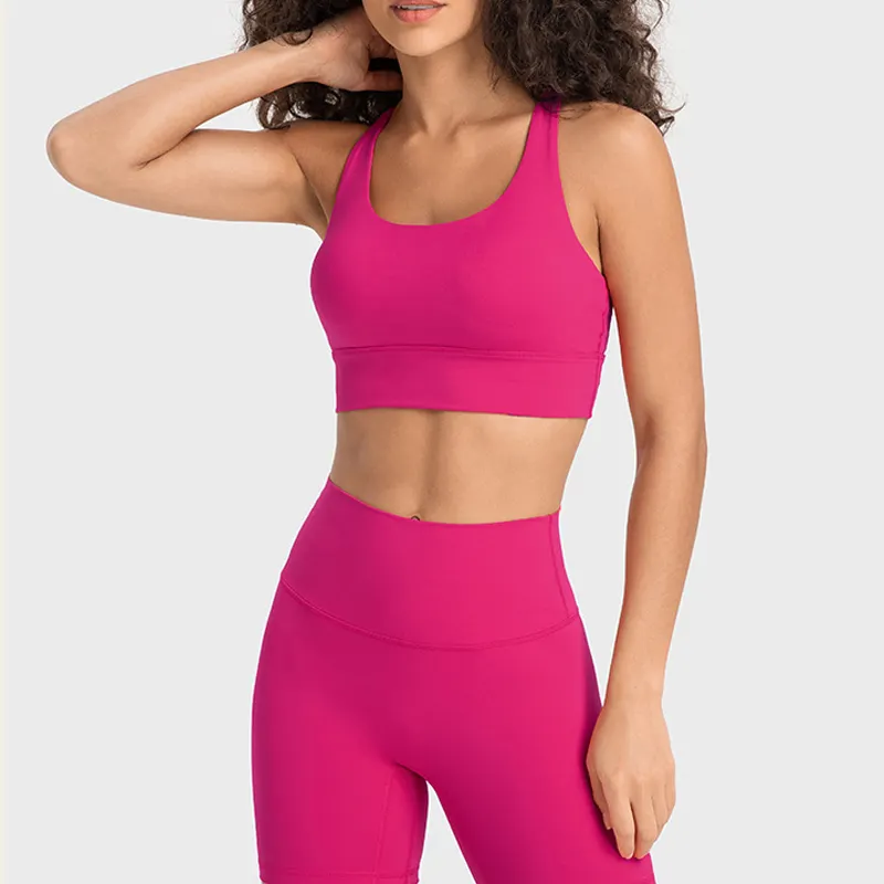 XTD fabrika Premium LuLu yüksek kalite 80% naylon 20% Spandex kadın spor sutyeni spor Yoga Fitness için Tops