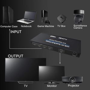Multi-visor Full HD 1080P, 4x1, HDMI, 4 entradas, 1 salida con interruptor sin costura