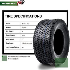KTA เครื่องตัดหญ้า2023 WANDA 24x9.5-12 24X9.5X12,ยางรถสนามหญ้า/ยางรถ4ชั้นสำหรับสวนรถ ATV และ UTV - Product Image 4