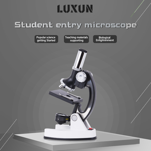 LUXUN儿童生物显微镜科学工具套装10X-1200X儿童学校实验室学习教育玩具套件显微镜