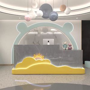 Phim Hoạt Hình Hiện Đại Thiết Kế Nội Thất Văn Phòng Đám Mây Phong Cách Cho Trẻ Em Của Sân Chơi & Trung Tâm Học Tập Tiếp Tân Bàn Thiết Kế Cửa Hàng - Product Image 4