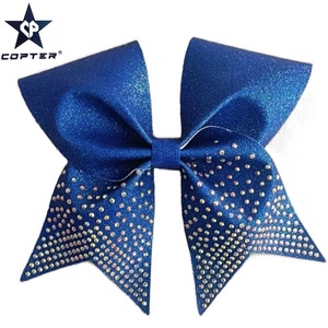 OEM Transfer Color Mini Keychain <strong>pink</strong> Glitter Cheerleading Bow Custom Rhinestone <strong>Cheer</strong> Bows - Product Image 3