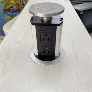 80mm Hidden Pull Pop up <strong>Socket</strong> with <strong>Double</strong> <strong>Usb</strong>, Kitchen Desktop US <strong>Plug</strong> Manual Lifting and Lowering Power <strong>Socket</strong> - Product Image 1