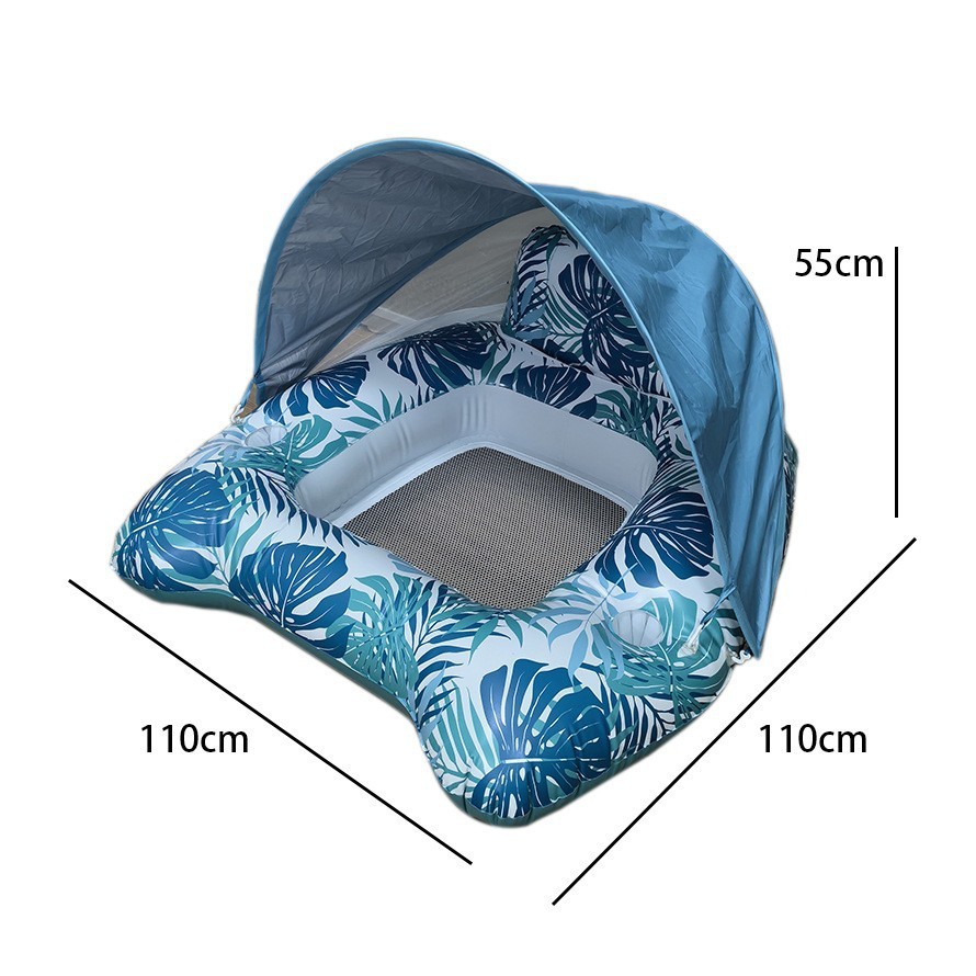 Asiento parasol de malla azul