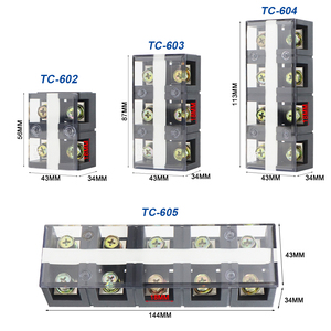 Bloque de terminales de cobre TC 4003 Conector de fijación de cable de alta corriente 600A Se conecta al bloque de terminales TC de terminal de tornillo de alta potencia - Product Image 2