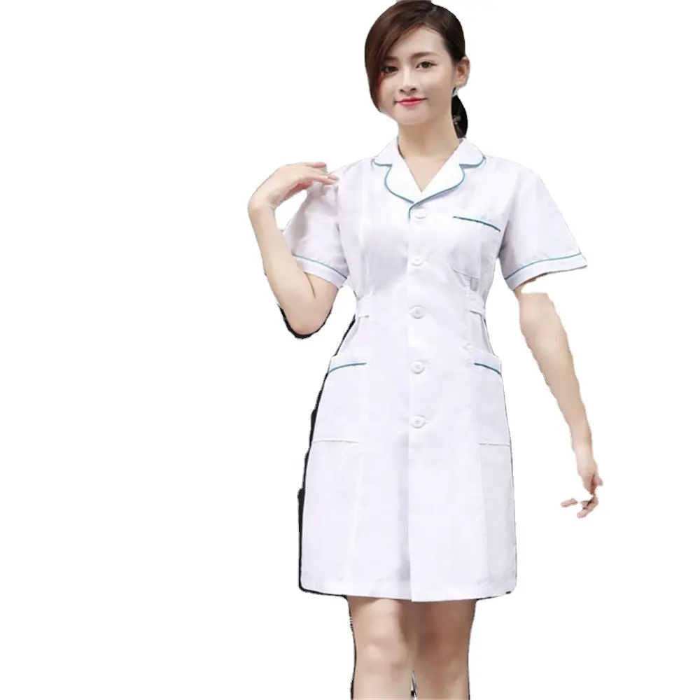Conjunto de roupas médicas de manga curta para mulheres, uniforme de enfermagem hospitalar, roupas de trabalho