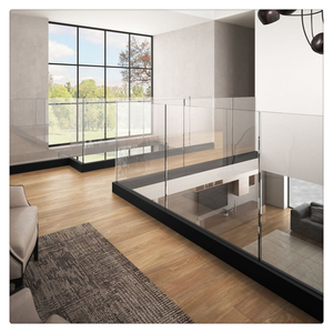 Prima Modern özel tasarım u-kanal alüminyum siyah cam korkuluk güvenlik özelliği için balkon ve daire - Product Image 6