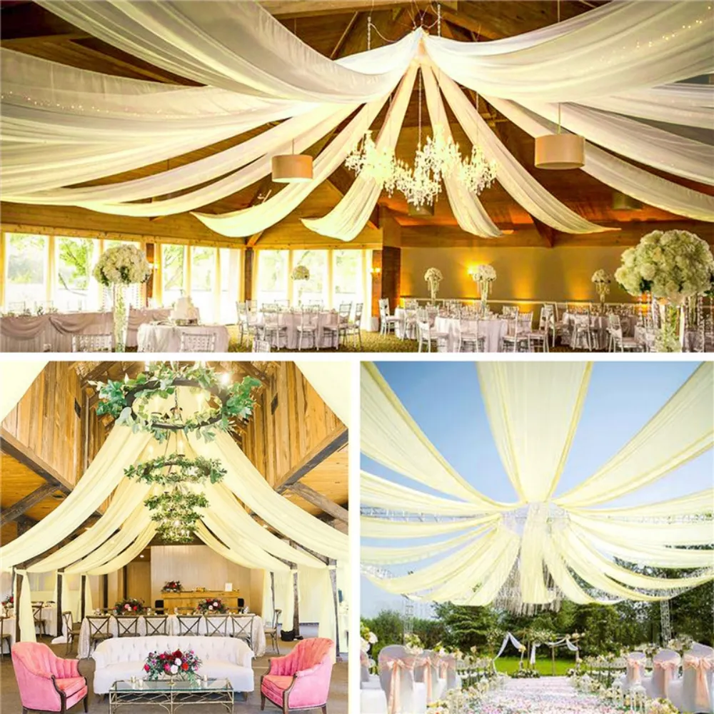Decorazione di scena pipa e drappeggi disegno tenda di fiori per il matrimonio