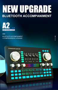 Set di schede Audio professionali A2 microfono a condensatore di grandi dimensioni con interfaccia Audio auricolare per la registrazione di Chat di trasmissione - Product Image 4