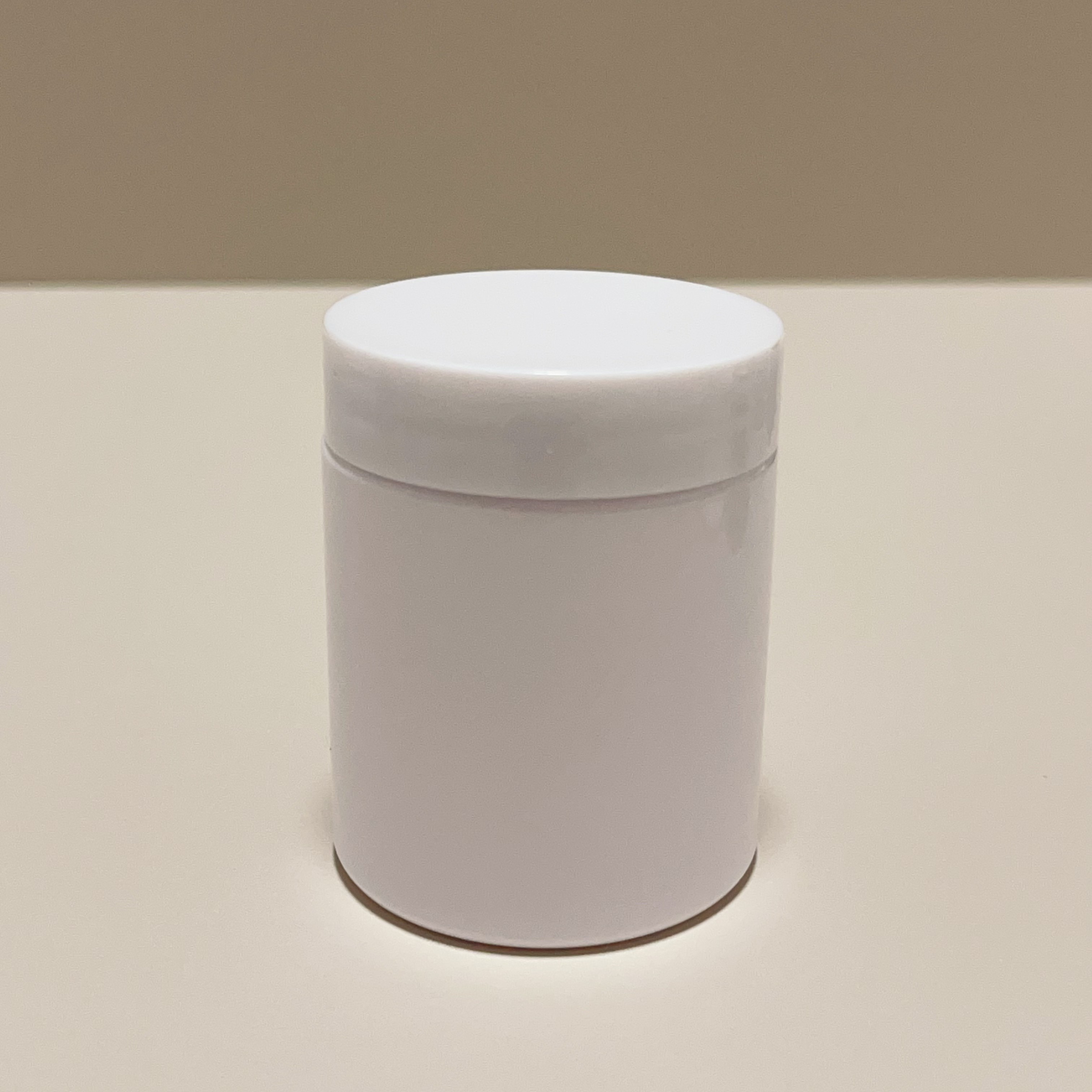 White Jar with White Lid