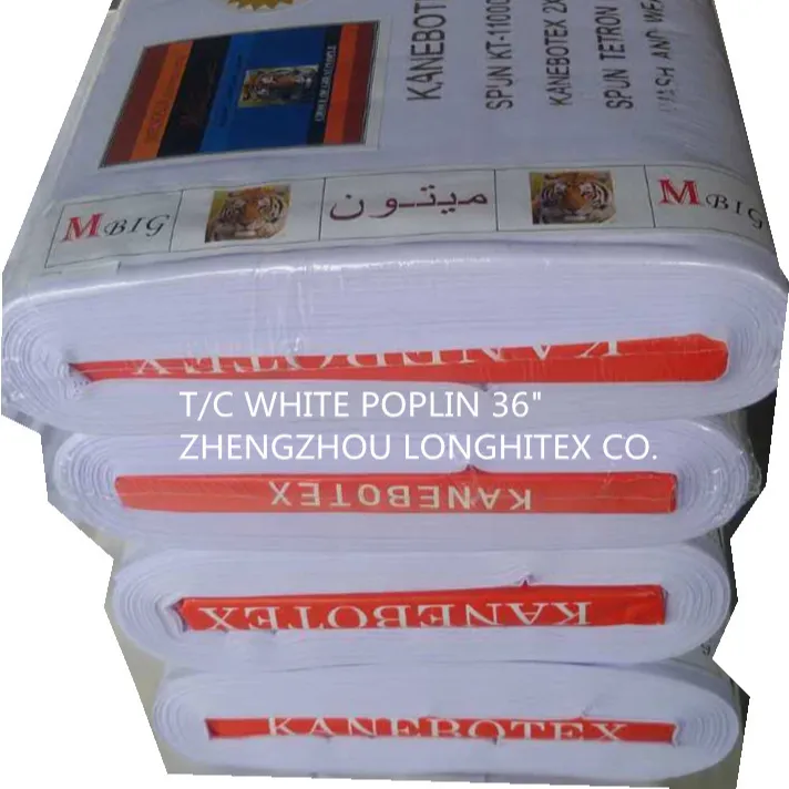 Wholesale 133x72 TC 90/10 Polyester Cotton Poplin Plain Polycotton Poplin Fabric tc pocteting fabric