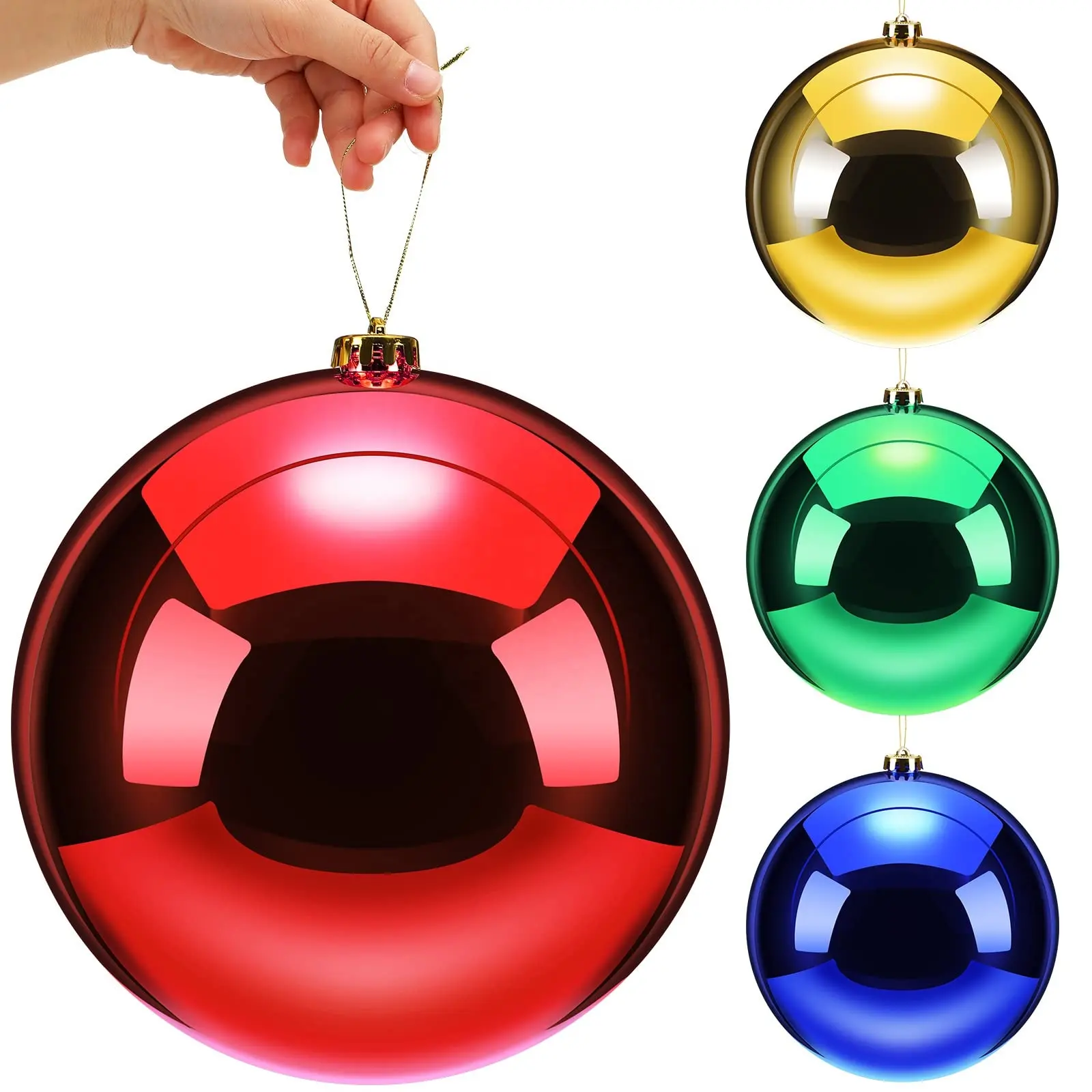 Penjualan terlaris Online 8cm sampai 40 cm ornamen berukuran besar bola Natal raksasa untuk dekorasi mall Xmas
