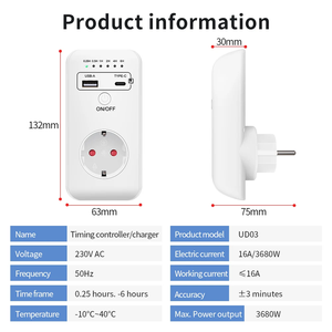New Arrivals Smart <strong>Timer</strong> Socket Digital <strong>Timer</strong> Switch EU Plug Timing Controller <strong>Timer</strong> with USB Charger - Product Image 5
