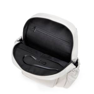 Mini mochila unisex con material de nailon resistente al agua estampado gráfico Color sólido cierre de cremallera bolsillo con cremallera trasera llavero - Product Image 3