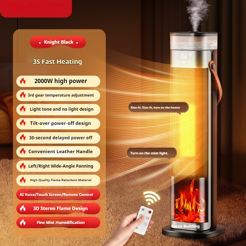 Humidificador de Voz Knight Black-Deluxe con Efecto Llama