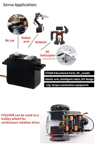 FS5106R цифровой 6 В 6 кг двигатель без сердечника аналоговый 360 градусов непрерывное вращение сервопривод пластиковый материал для 1/12 весов RC автомобилей Baja - Product Image 5