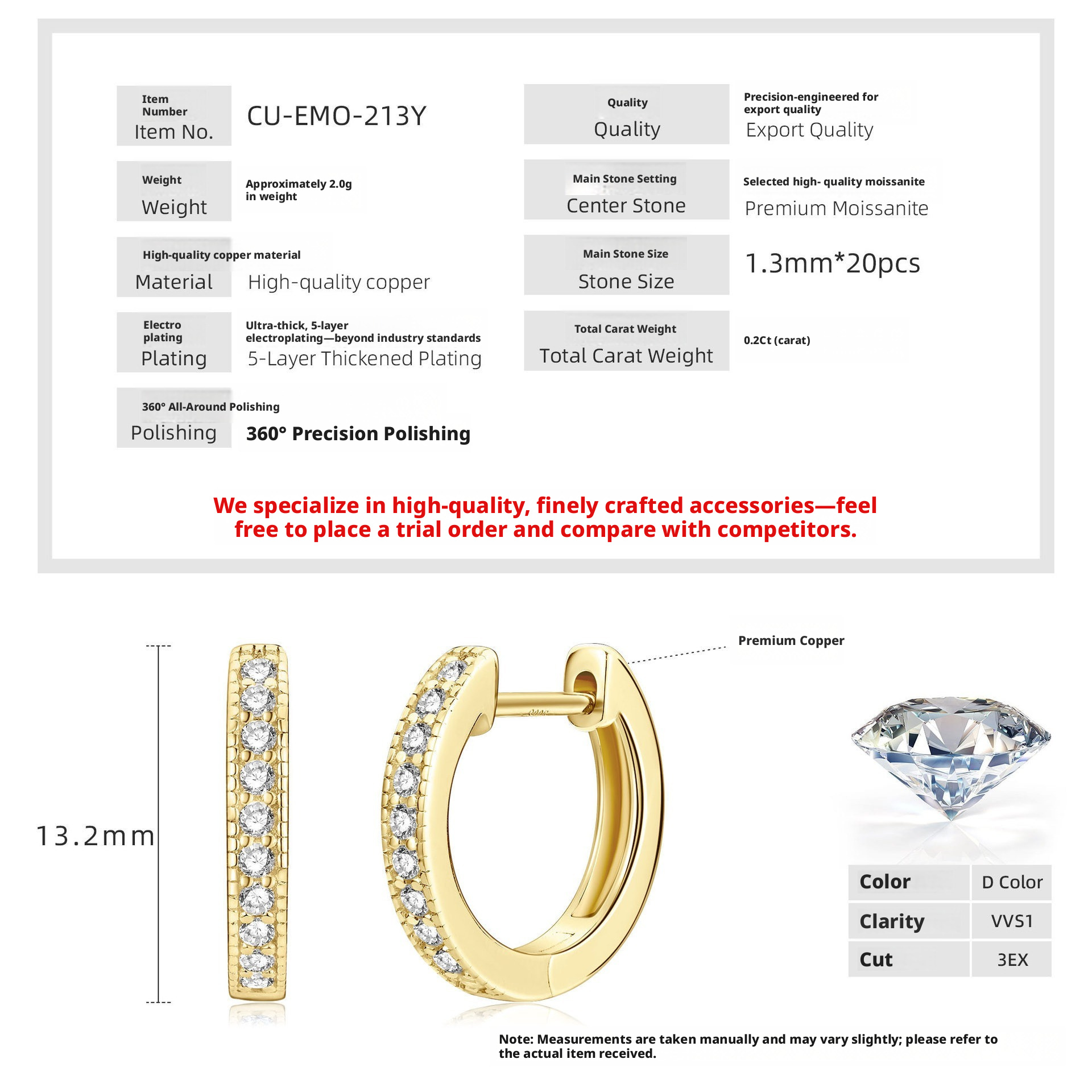 Moissanite+GRA Certificate-Gold