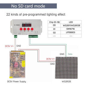 DC5-24V programmier bare K-1000C-LED-Pixel-Controller mit SD-Karte DMX512 WS2811 Neue T-1000S-ICs für DMX512 LED-Beleuchtungs projekte - Product Image 3