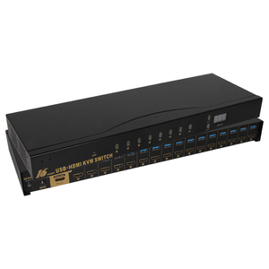 VCOM <strong>1</strong> <strong>Input</strong> 16 <strong>Output</strong> HDMI <strong>KVM</strong> <strong>Switch</strong> 4K 30Hz 16 Port Data Center Rack Mount Computer <strong>KVM</strong> Switcher