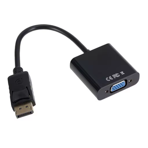Convertidor DP a VGA de 1080p Cable adaptador de audio y video macho a hembra con chipset incorporado Video y audio de alta resolución