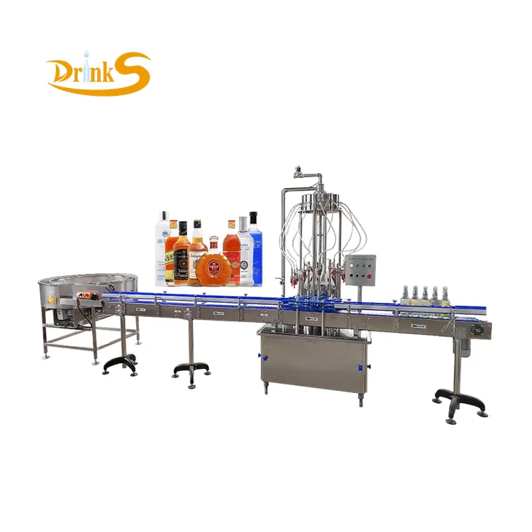 Easy To Operate Small Scale Automatic Glass Bottle Whisky / Vodka / Wine Bottling Plant