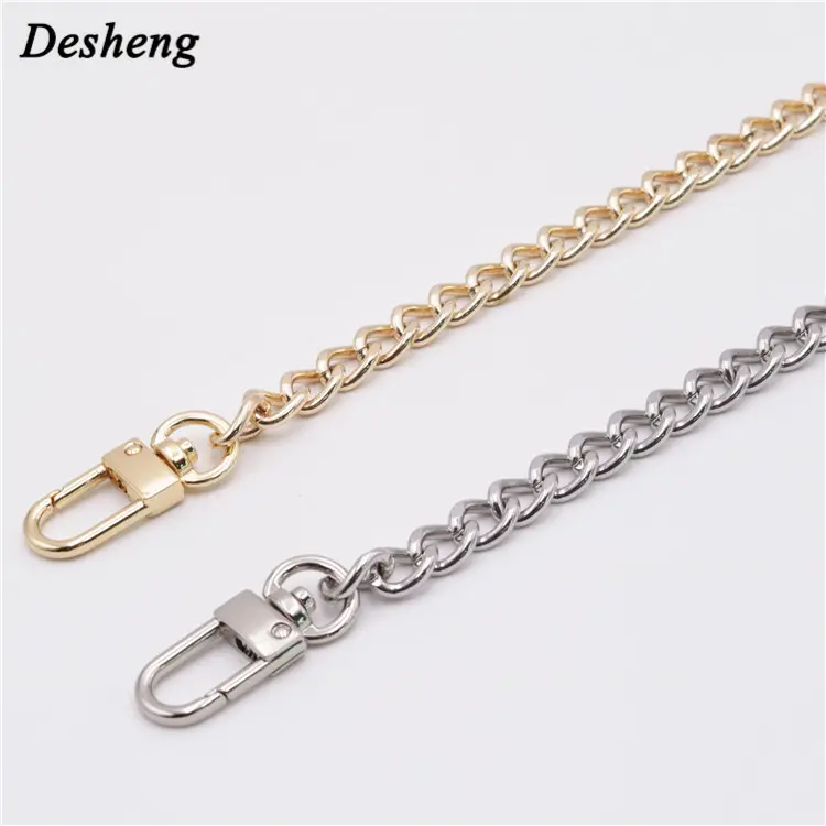 Großhandel Guangzhou Mode kleinen kurzen Dekorative metall gold kette für handtasche taschen leder gürtel link hund haken o ring schlüssel kette