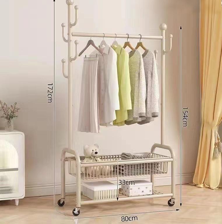 Cesto portaoggetti a doppio strato bianco latte da 80 cm