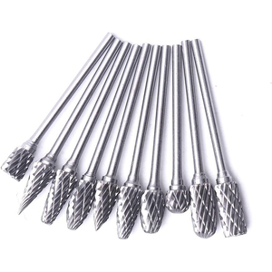 10 adet/takım kombinasyon çapraz kesim Tungsten karbür oyma Bur döner aracı HRC70 Tungsten karbür kesici - Product Image 4