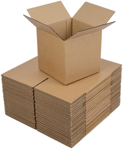 25*25*20cm Single Wall Corrugated Cartons Paper Boxes with Customized Print Economical Custom Logo Design Square Packaging <strong>Box</strong> - Product Image 1