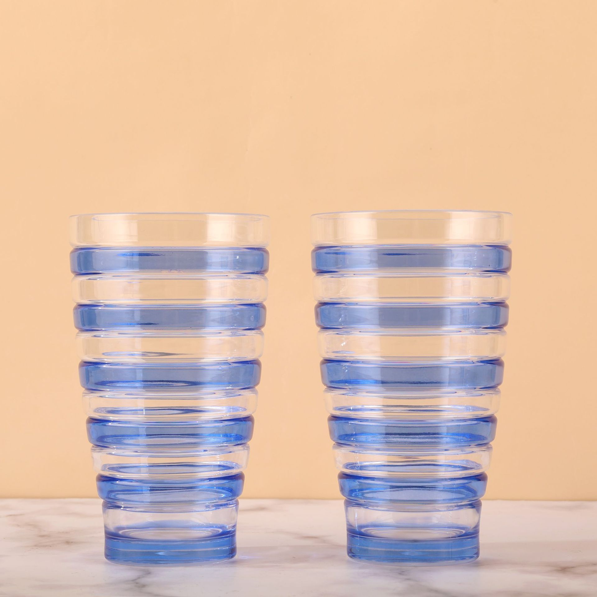 Blue tall glass