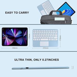 Teclado inalámbrico Bluetooth con panel táctil alemán redondo azul claro recargable ultrafino para iPad Pro/iOS/Mac OS/Windows/Android - Product Image 6