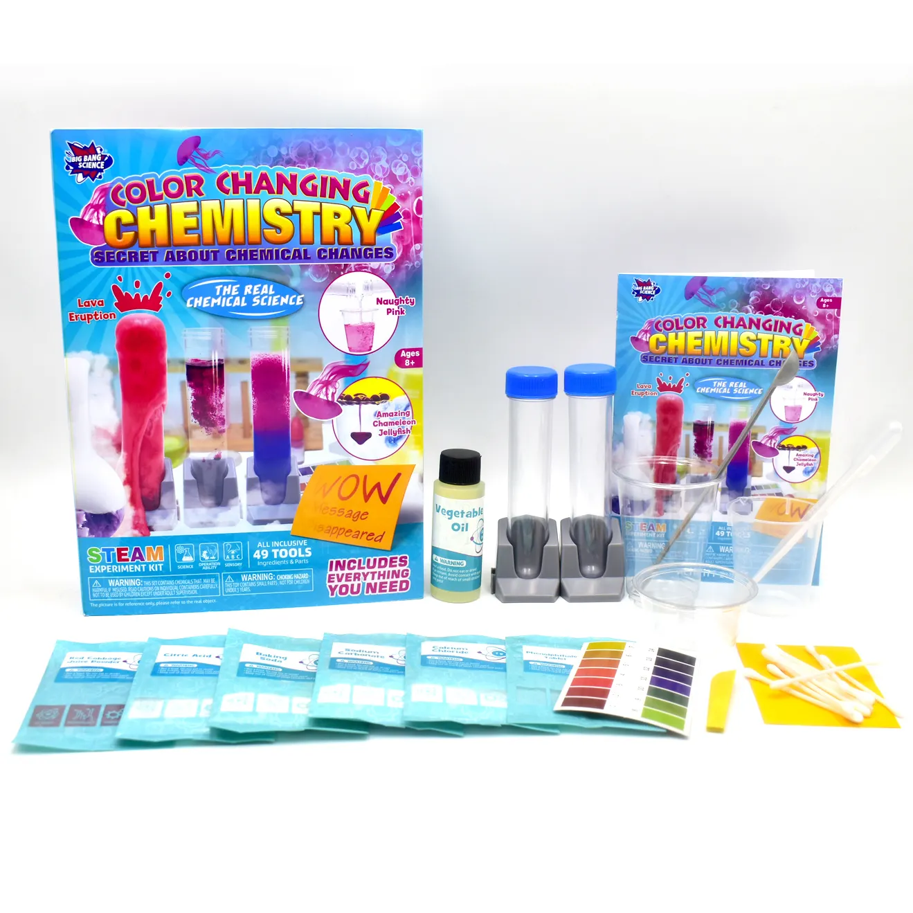 BIG BANG SCIENCE Venta caliente Kit de experimento de Química colorido para niños Escuela Laboratorio de ciencias Exploración Kit De ciencia mágica