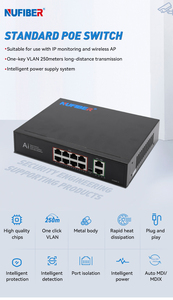สวิตช์ PoE 8พอร์ต10/100ม. สวิตช์ POE 48V ใช้ได้กับกล้อง IP สวิตช์อีเธอร์เน็ตเครือข่ายที่ไม่มีการจัดการสวิตช์250ม. 4 8 9 10 16 24พอร์ต CCTV - Product Image 3