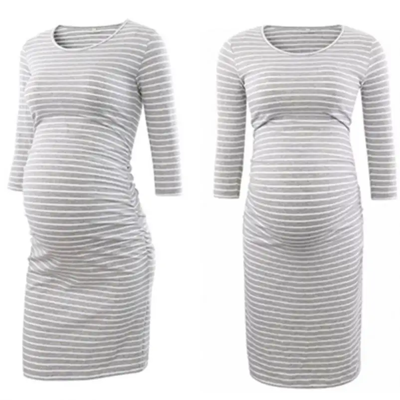 hot maxi dress sexy sale o neck stripe cotton maternity clothing pregnant summer dresses