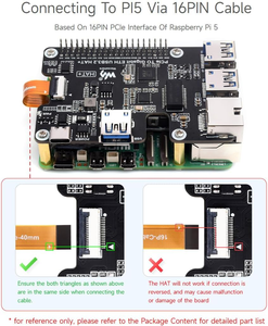 Cappello Aismartlink WAVESHARE PCIe to Gigabit Ethernet e USB 3.2 Gen1, compatibile con Raspberry Pi 5 Plug and Play - Product Image 4