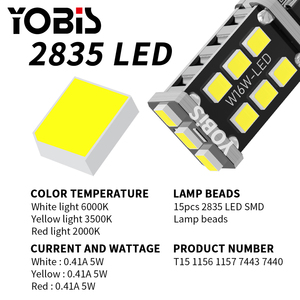 YOBIS yüksek parlaklık Canbus T15 LED genişlik ışıkları 2835-15smd LED ile ışık saklı - Product Image 2