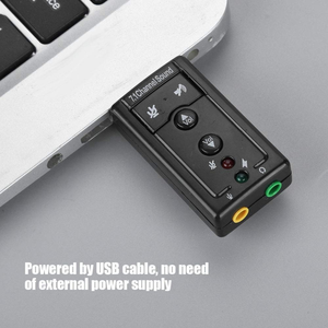 Micrófono/altavoz USB 2,0, sonido envolvente, adaptador de tarjeta de sonido de Audio 3D de 7,1 canales para PC o portátil - Product Image 5