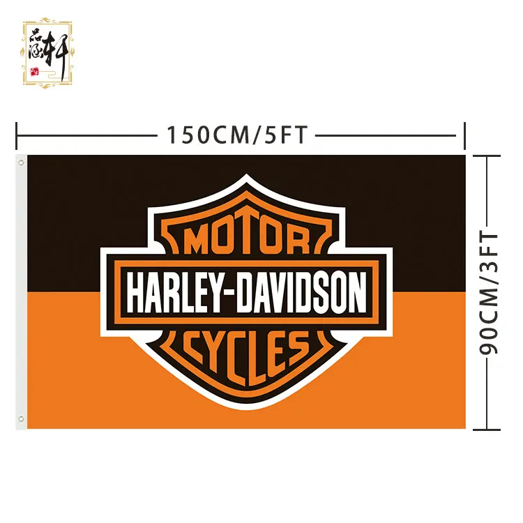Suministro personalizado de fábrica banderas de motocicleta Harely Davidson